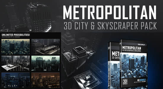 VC-E3D模型库：大都市&摩天楼_3D City & SkyCraper Pack（Win&Mac）