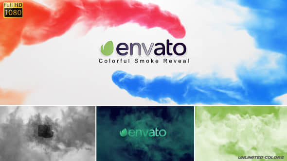 AE模板-彩色水墨烟雾LOGO展示 VideoHive Colorful Smoke Reveal