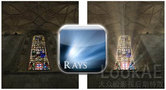 Ae/Pr/PS/达芬奇/Vegas/Nuke/OFX 射线体积光插件 Digital Film Tools Rays v2.0v9