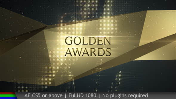 AE模板-大气奢华金色背景活动晚会颁奖典礼栏目包装 Awards Golden Show