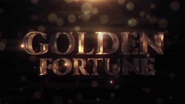 AE模板：金色粒子闪耀文字标题动画片头 Golden Fortune