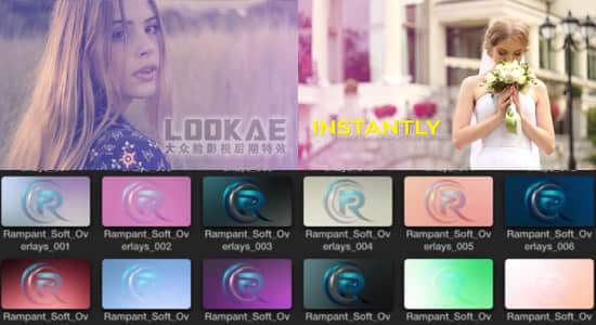 FCPX插件：40种唯美柔和小清新光效闪烁特效 Soft Light Overlays X