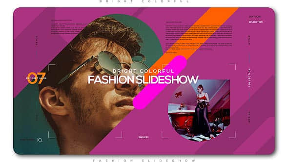 AE模板：活力时尚多彩图文展示动画 Bright Colorful Fashion Slideshow
