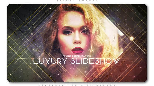 AE模板：豪华金色粒子图文展示动画 Bright Luxury Presentation Slideshow