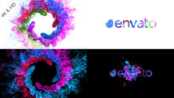 AE模板：多彩漩涡粒子LOGO标志片头 Colors of Particles Swirls Ident