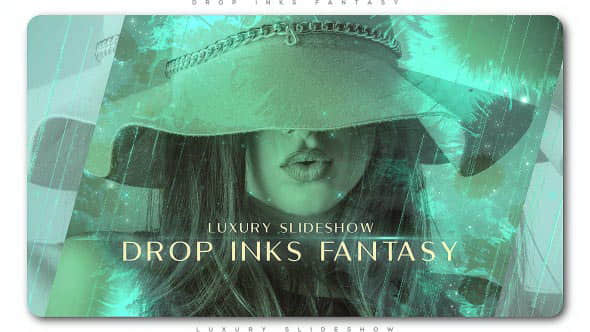 AE模板：水墨散开效果图文幻灯片展示 Drop Inks Fantasy Luxury Slideshow