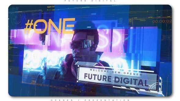 AE模板：未来数字科技风格图文片头展示 Future Digital Opener Presentation