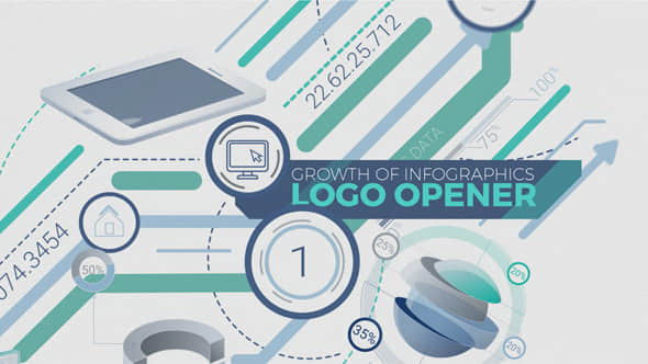 AE模板：增长信息数据MG动画展示 Growth Of Infographics Logo Opener