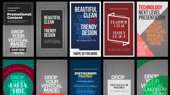AE模板：竖屏竖版栏目包装动画 Instagram Stories V.3