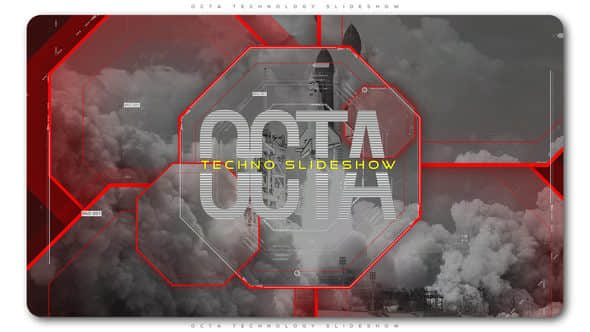 AE模板：多边科技图形叠加转场效果展示 Octa Technology Slideshow
