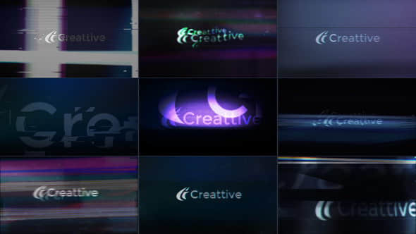 AE模板：变形扭曲信号干扰LOGO标志片头 Quick Logo Sting Pack 08: Glitch & Distortion