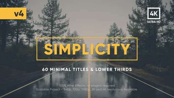 AE模板：60种现代时尚简介文字标题排版动画 Simplicity Title Pack