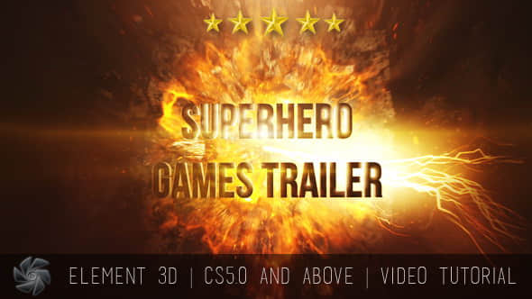AE模板：超级英雄游戏震撼预告片文字标题片头 Superhero Games Trailer - Cinematic Titles