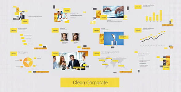 AE模板：现代简洁公司企业宣传介绍栏目包装 Clean Corporate