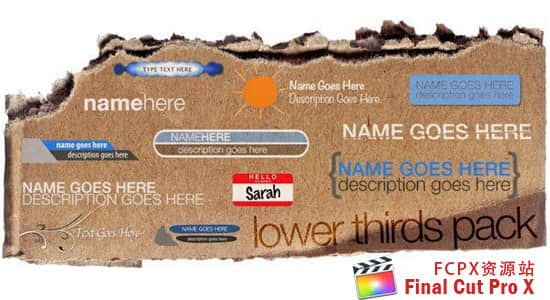 FCPX插件：12个简洁字幕条标题动画 Lower Third Pack 1