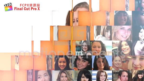 FCPX插件：三维方块翻转切换图片展示转场 Magic Box