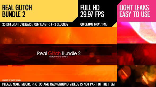 视频素材：25个信号故障闪烁动画转场视频素材 Real Glitch Bundle 2