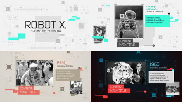 AE模板：现代科学研究图文展示 Robot X. Timeline Slideshow