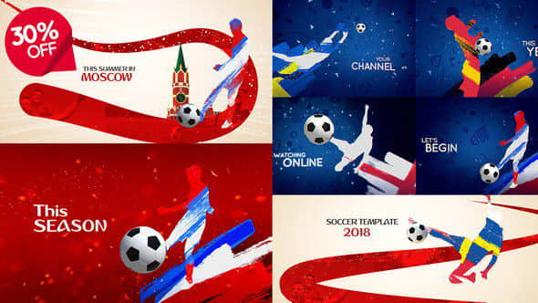 AE模板：世界杯足球展示动画 World Soccer Pack