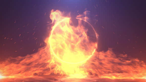 AE模板：史诗大片火焰燃烧LOGO标志展示片头 Epic Fire Logo Reveal