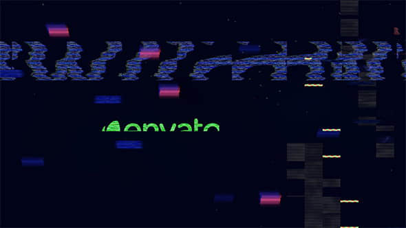 Apple Motion模板：信号故障干扰LOGO标志片头 Glitch Logo