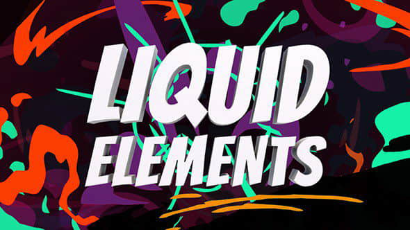 AE模板：流动液体风格MG动态元素 Liquid Elements