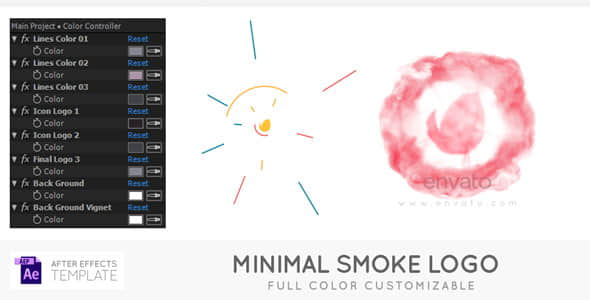 AE模板：迷你烟雾LOGO标志动画片头 Minimal Smoke Logo