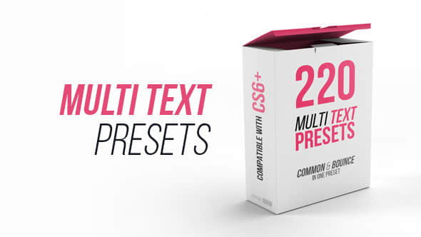 AE预设：220个缓入缓出弹性MG动画文字ffx预设 Multi Text Presets