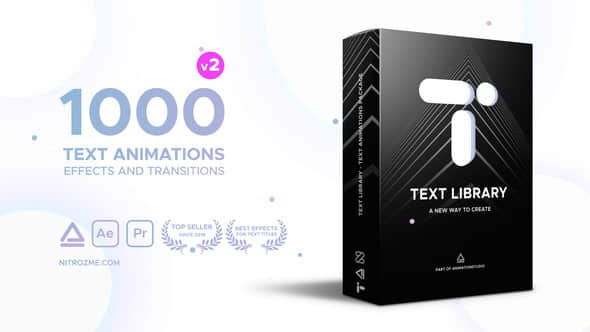 AE脚本：1000种文字动画预设 Text Library V2 + 中文使用教程 Win/Mac