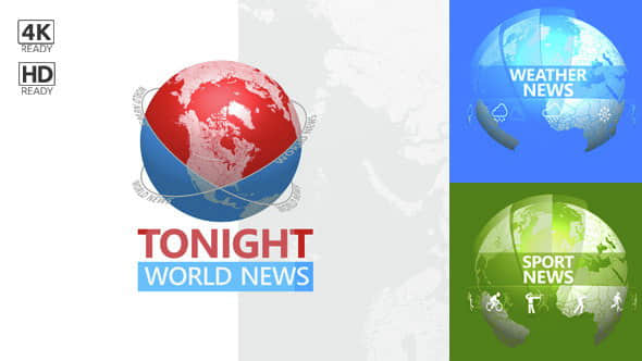 AE模板：电视新闻栏目包装动画 Tonight World News