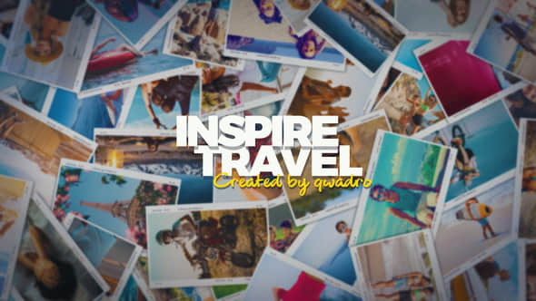 AE模板：旅游类多张照片堆积旋转展示动画 Inspiring Travel Photo Slideshow