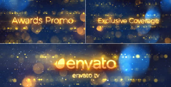 AE模板：金色粒子光斑颁奖宣传片头 Awards Promo-精品资源站