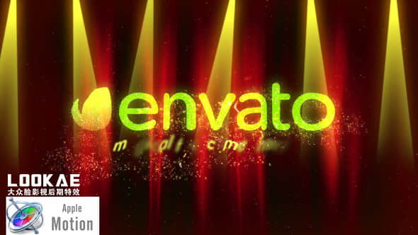 Apple Motion模板：舞台幕布射灯LOGO展示片头 Cinematic Elegant Curtain