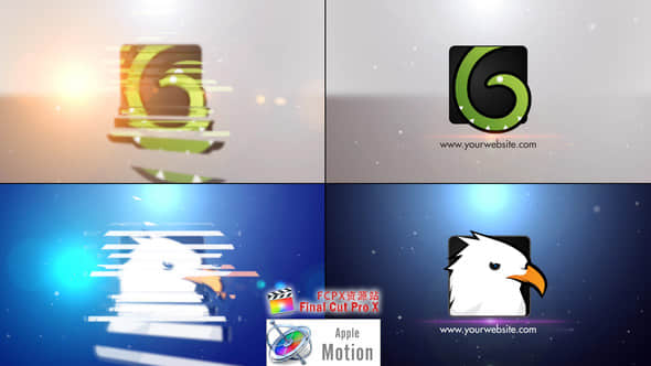 Apple Motion模板：迷你简洁切片效果LOGO展示片头Minimal Slice Logo V2