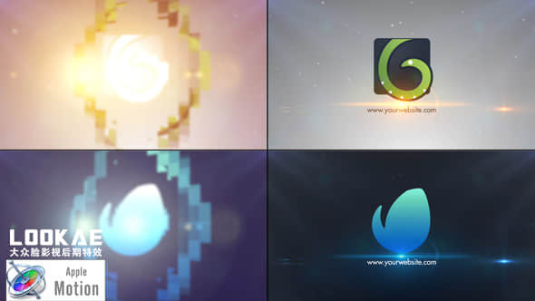 Apple Motion模板：简洁明亮光效LOGO标志片头 Simple Logo Animation