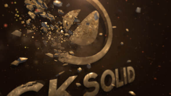 AE模板-碎石汇聚LOGO标志片头 Rock Solid