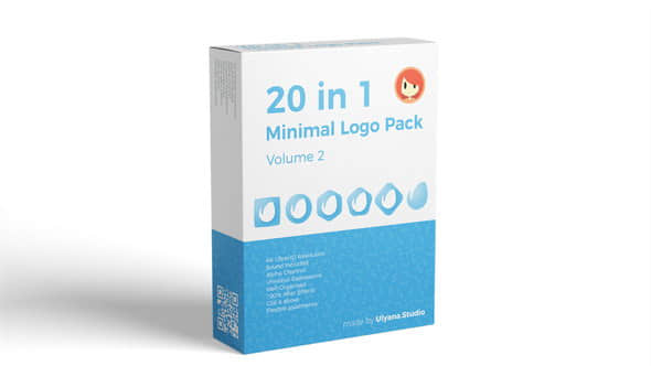 AE模板：20种迷你LOGO标志动画片头 20 in 1 Minimal Logo Pack vol.2 