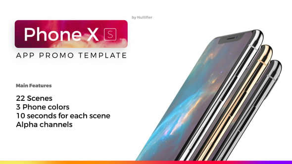 AE模板：三维iPhoneXS手机界面APP展示片头动画 App Promo Phone XS