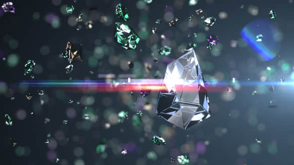 AE模板：三维钻石LOGO标志片头 Diamonds Explosion Logo Reveal