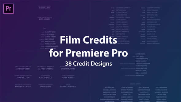 Pr模板预设：电影片尾演员职工剧务谢幕滚动文字 Film Credits Kit