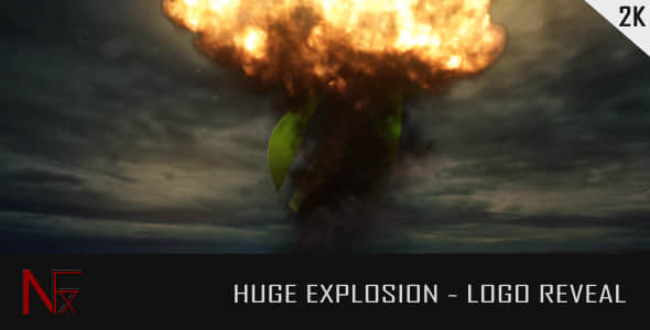 AE模板：蘑菇云爆炸LOGO标志片头 Huge Explosion Logo Reveal