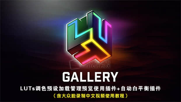 FCPX插件：LUTs调色预设加载管理预览使用插件+自动白平衡插件 LUT Gallery（含中文使用教程）