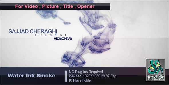 AE模板：水墨烟雾效果文字展示 Water Ink Smoke