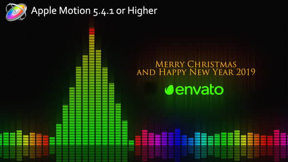 Apple Motion模板-音频均衡器动画片头 Audio Meter Christmas Wishes