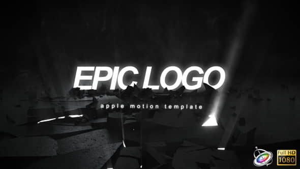 Apple Motion模板：地面爆炸破碎LOGO展示大气片头 Epic Logo
