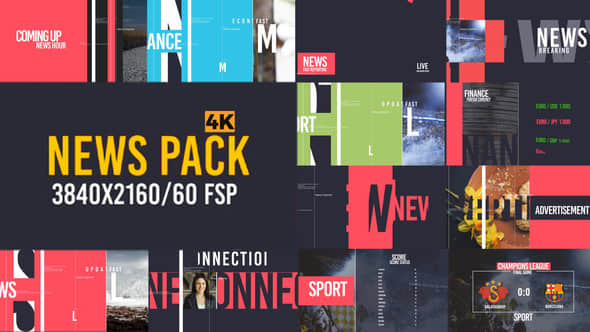 AE模板-时尚图形设计新闻栏目包装 News Pack V2
