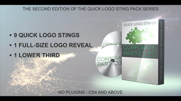 AE模板：漂亮粒子特效LOGO标志片头 Quick Logo Sting Pack 02: Corporate Particles