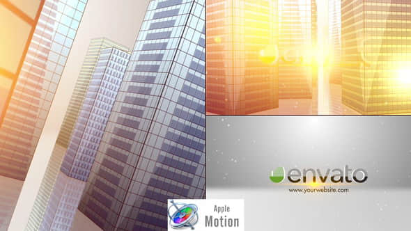 Apple Motion模板：三维高楼穿梭LOGO片头 SkyScrapers Buildings Logo