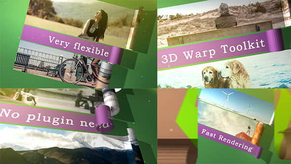 AE模板：三维卷页画轴图文展示动画 3D Warp Toolkit