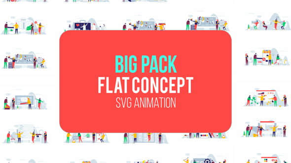 AE模板：扁平化人物场景MG动画元素 Big Pack Of Flat Concept